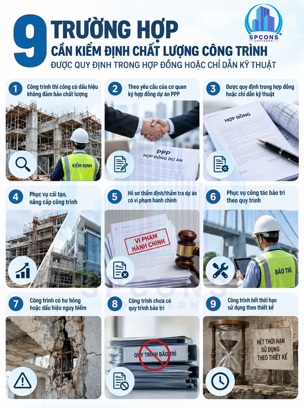 9 trường hợp kiểm định chất lượng công trình